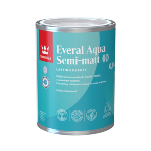 TIKKURILA Everal Aqua Semi Matt 0,45L - półmatowa emalia akrylowa do drewna i metalu